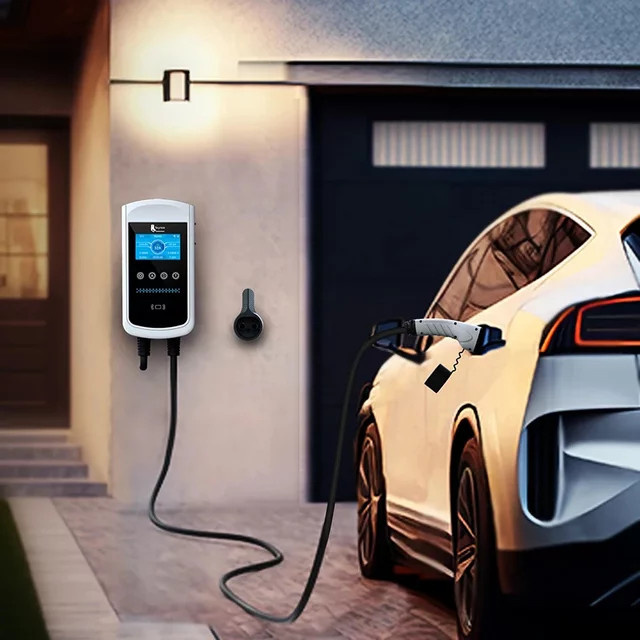 Feyree EV-Ladegerät Wallbox mit 4,3-Zoll-Bildschirm und App-Steuerung, Typ 2, 32A, 22kW/11kW/7,6kW, Weiß - Bild 1