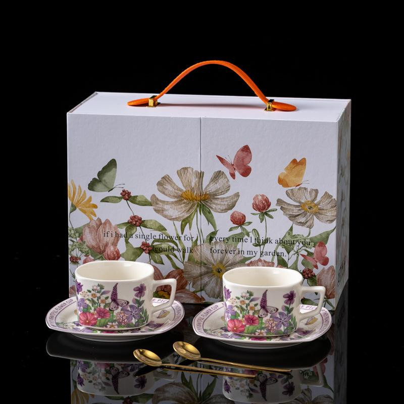 WJG Pretty B Keramik Tasse und Untertasse Set in Violett mit 220 ml Fassungsvermögen - Bild 4