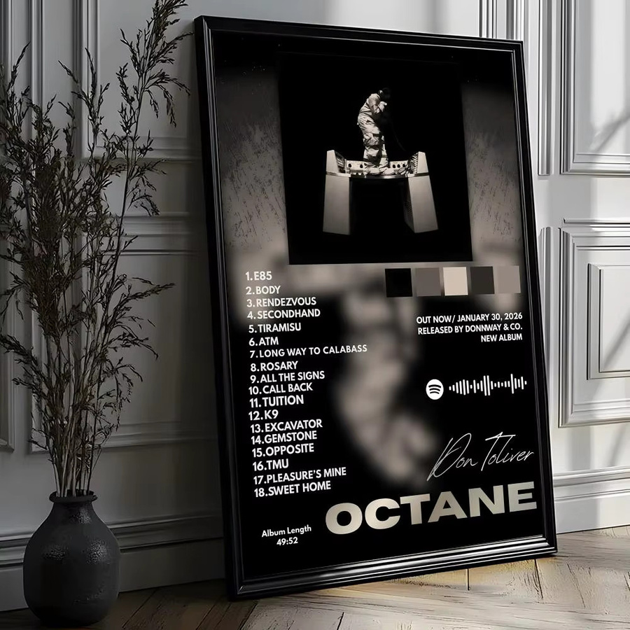 Don Toliver OCTANE Poster von BEAST KINGDOM als wasserfester Wanddekor in Schwarz und Weiß - Bild 2