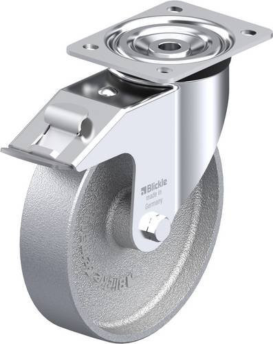 Blickle L-G 200G-FI Lenkrolle mit Feststeller, verzinkter Stahl, Rad-Durchmesser: 20 cm, Tragfähigkeit: 400 kg - Bild 1