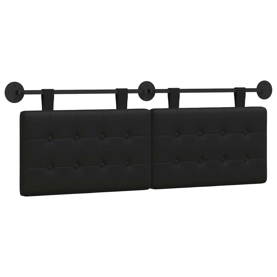 vidaXL Hängendes Kopfteil aus Kunstleder in Schwarz mit geometrischem Design, Breite: 150 cm, Höhe: 55 cm, Tiefe: 5 cm - Bild 2