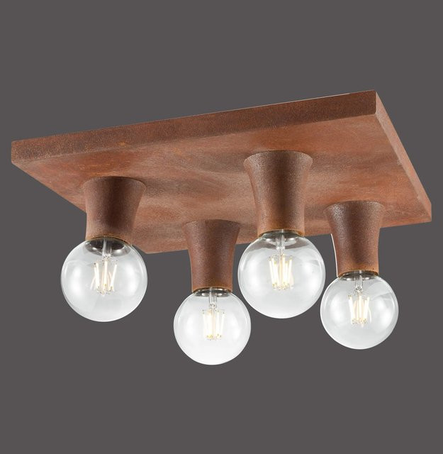Just Light Deckenleuchte Turn me Rost 4-flammig in Bronze und Rost mit E27 Fassung - Bild 1