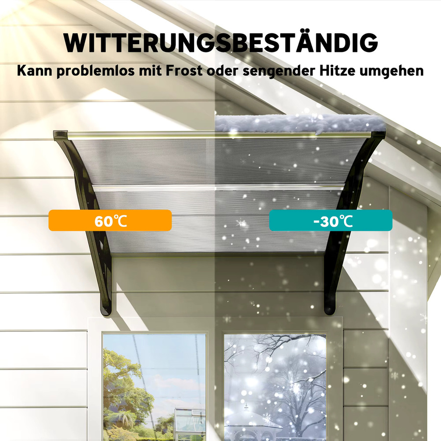 Outsunny Pultvordach für die Haustür mit UV-Schutz, B/H/T: 103 x 96,5 x 27 cm - Bild 4