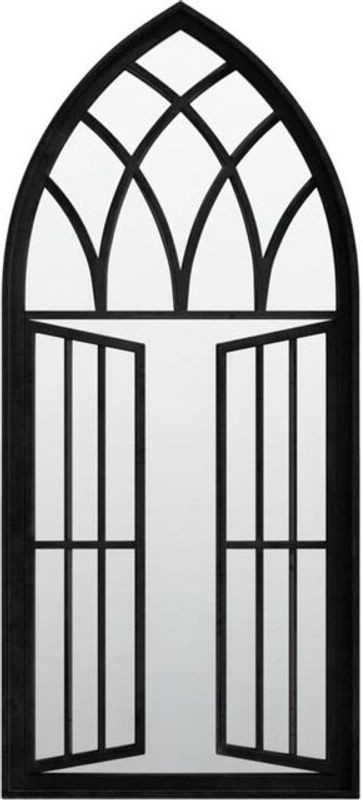vidaxl Gartenspiegel in Schwarz aus Metall im Vintage-Design, Rechteckig, B: 100 cm, H: 45 cm - Bild 1