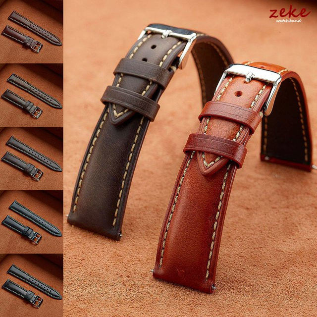 crazyband Uhrenarmband Leder, Braun, Vintage, Unisex - Bild 1