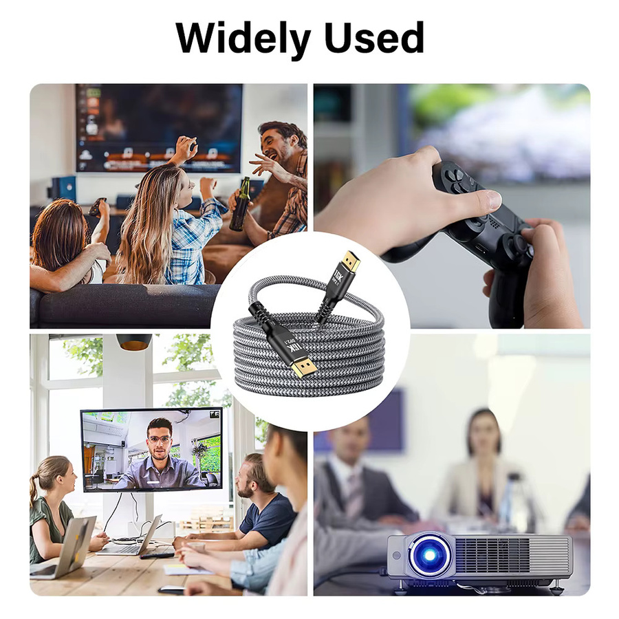 Nephy DisplayPort 2.1 Kabel mit 80 Gbit/s für 16K und 8K, unterstützt FreeSync, G-Sync und HDR10, in Schwarz oder Grau - Bild 3