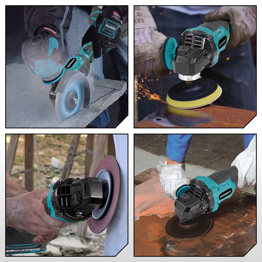 YOFIDRA 2in1 Bürstenloser Akku-Winkelschleifer mit 3 Gängen, 125 mm, kompatibel mit Makita LXT Batterien, zum Schleifen, Polieren und Schneiden - Bild 6