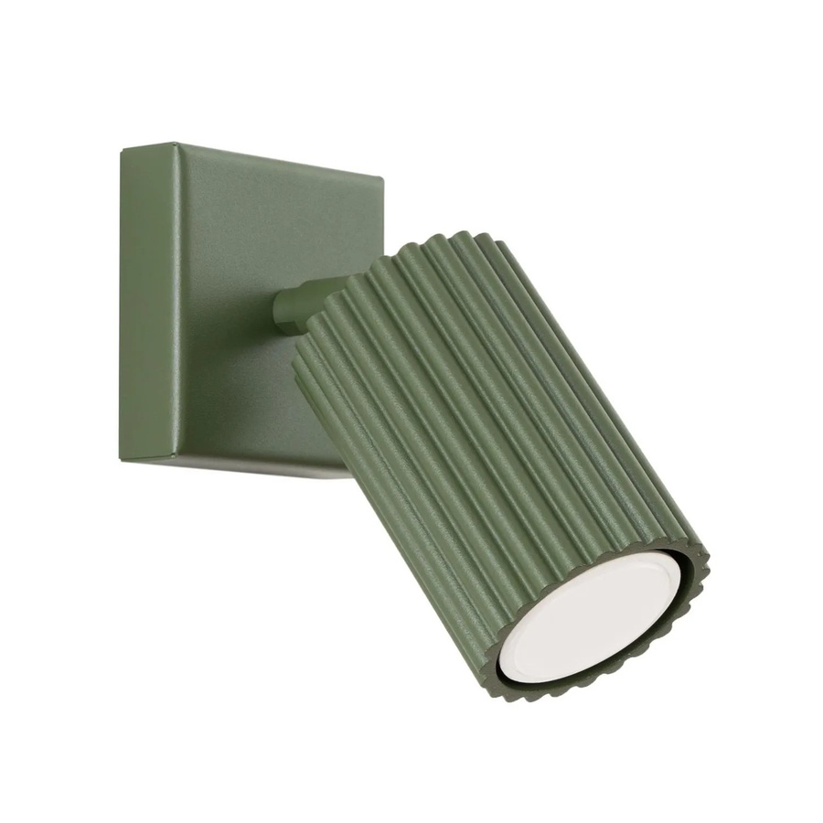 Licht-Erlebnisse Wandlampe aus Aluminium in Olivgrün, schwenkbar für GU10 Leuchtmittel, Breite: 8 cm - Bild 2