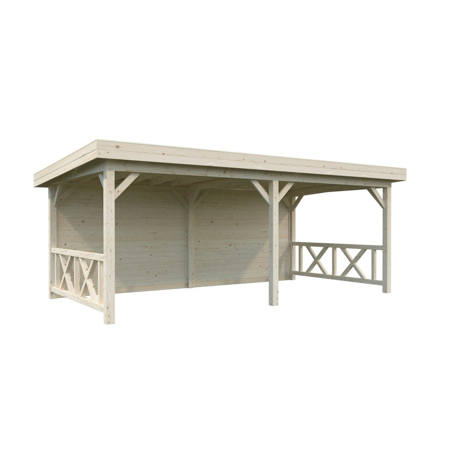 Palmako Pavillon Lenna Set 308 aus Fichtenholz in Braun, Pultdach, B/T/H: 588 x 300 x 245 cm - Bild 2