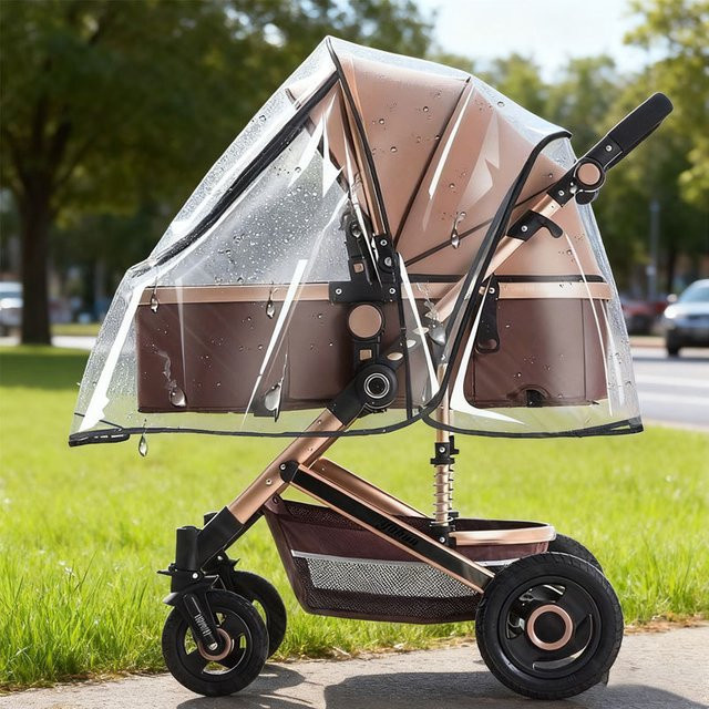 Ardo Universeller Regenschutz für Kinderwagen in Transparent als Wasserdichte Windschutz-Abdeckung für Neugeborene - Bild 1