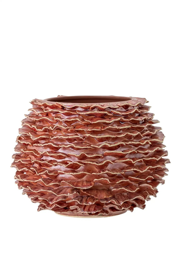 Bloomingville Keramikvase Morwen in Pink mit gewelltem Relief, Höhe: 22 cm - Bild 1