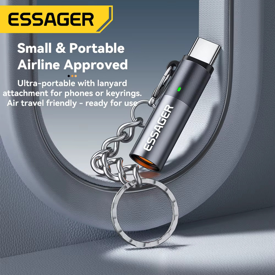 Essager USB-C Mini-Feuerzeug mit Wolframdraht in Grau - Bild 4