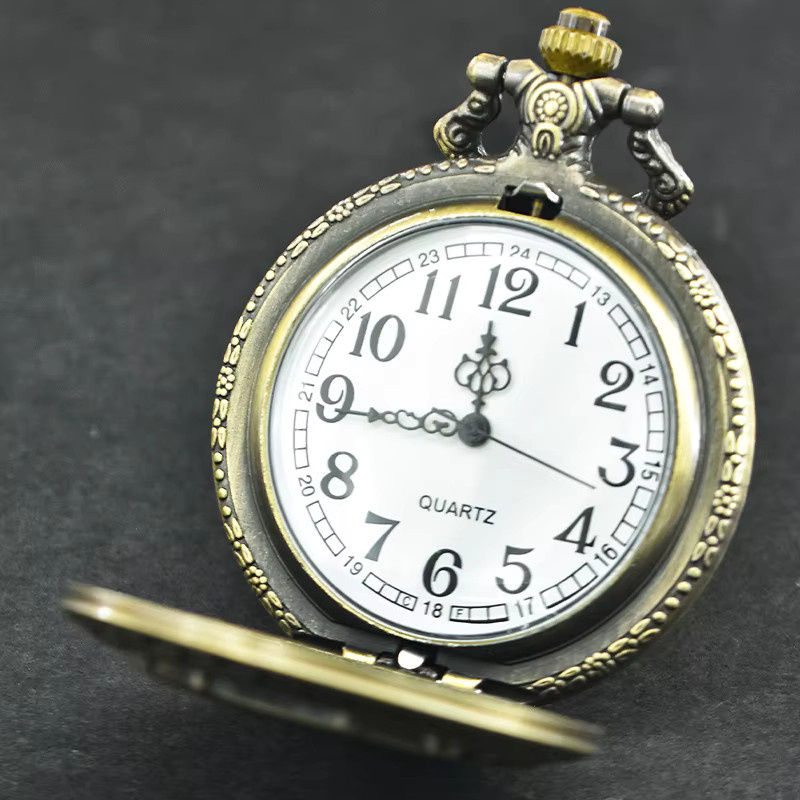 wecin Taschenuhr Halskette, Quarz, Bronze, Messing, Unisex - Bild 2
