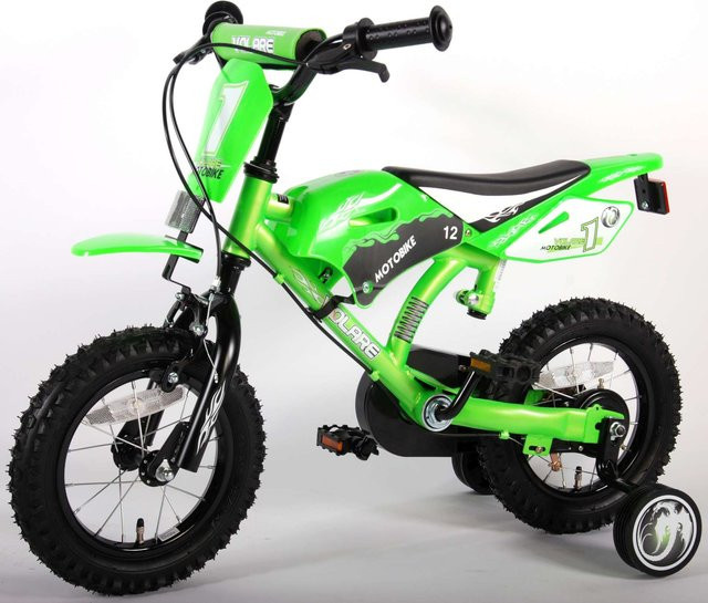 TPFSports Motorrad Kinderfahrrad, 12 Zoll, Grün, 2 Handbremsen - Bild 1