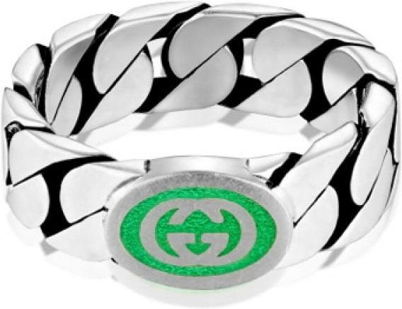 Gucci Silberring, Interlocking G Emaille, Damen - Bild 1