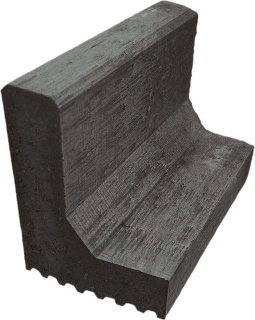 Diephaus L-Bordstein aus Beton in Anthrazit und Schwarz, H x B x T: 24 x 40 x 18 cm - Bild 1