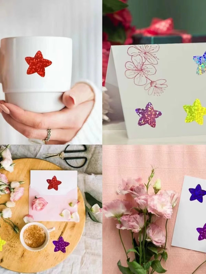 500 holografische Venus-Aufkleber in Multicolour für Kinder, Wandhandwerk und Klassenzimmerbedarf - Bild 3