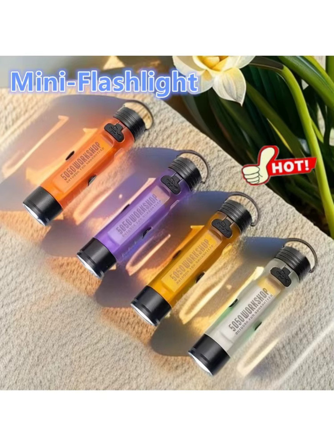 Gopeak LED Taschen-Mini-Taschenlampe als Schlüsselanhänger in Orange mit Magnet und Akku - Bild 7