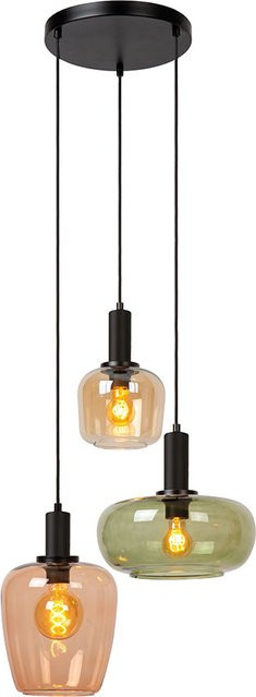 Lucide Ilona Round Pendelleuchte 3-flammig in Schwarz mit Glas-Globes und dimmbarer Funktion - Bild 1