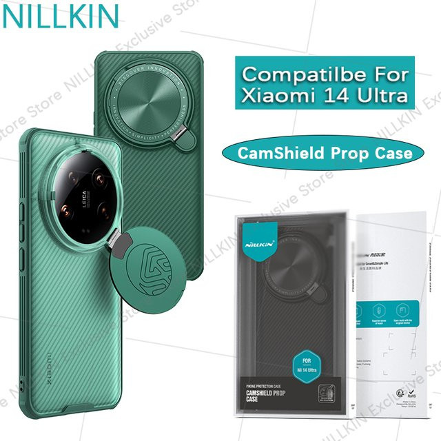 Nillkin CamShield Prop Hülle für Xiaomi 14 Ultra mit Linsenschutzhalterung und Anti-Sturz-Airbag in Grün - Bild 1