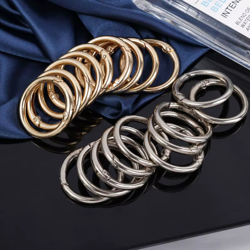 Ringfederverschlüsse Metall, Gold, 10 Stück - Bild 2