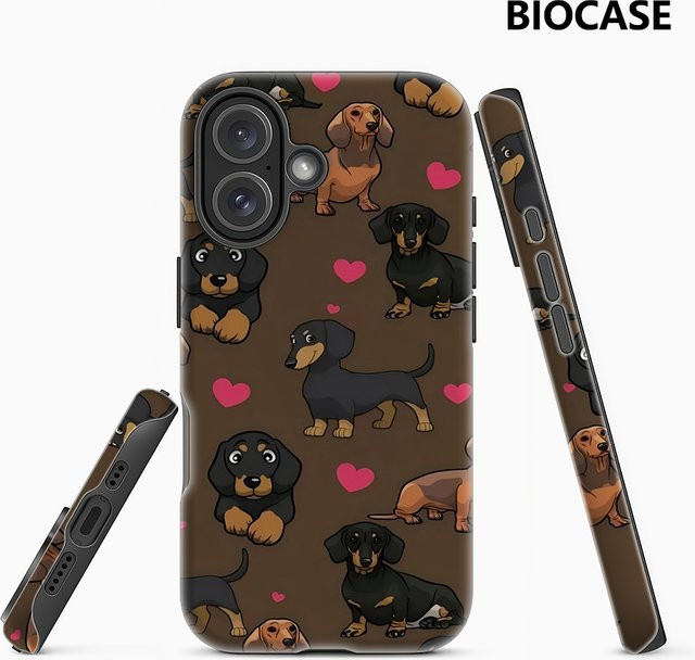 Lovey Doxies Handyhülle für iPhone 17 16 15 14 13 12 11 Pro Max Plus mit doppelschichtiger Rückseite in Multicolour - Bild 1