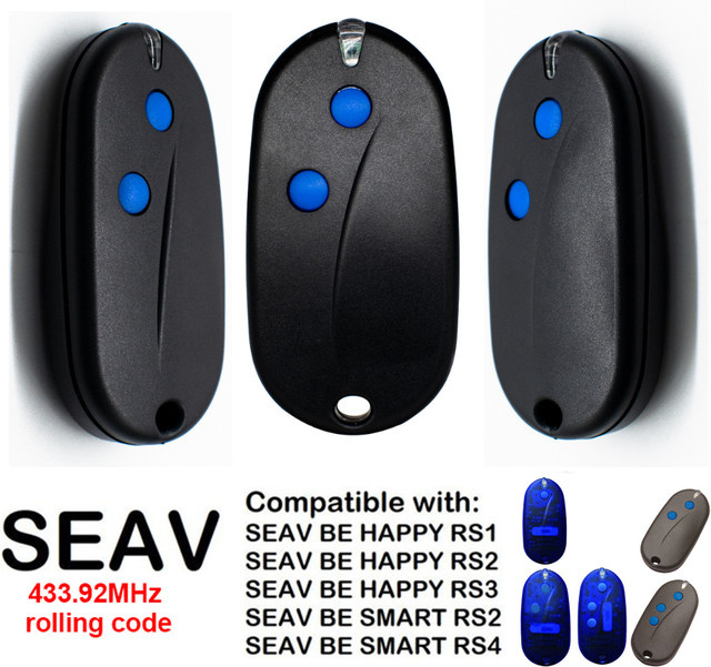 SEAV Rolling Code Garagentor-Fernbedienung 433,92 MHz für BE-HAPPY-RS2 RS1 RS3 und BE-SMART-RS2 RS1 RS3 - Bild 1