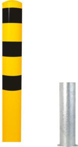 Schake Absperrpfosten Typ 40152HBG, herausnehmbar, Ø 152 mm, Höhe: 200 cm, gelb/schwarz - Bild 1
