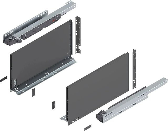 Blum Legrabox Pure Set Schubladenauszug Tip-On Vollauszug Oriongrau 1 Paar Tiefe: 450 mm - Bild 1