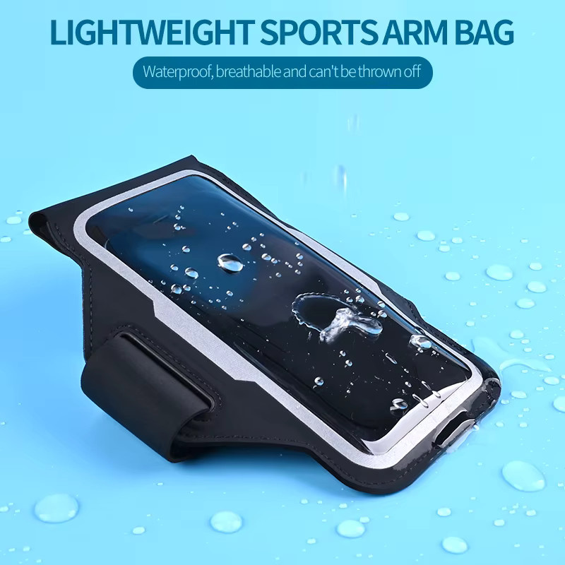 HAISSKY Ultradünnes Laufsportarmband für iPhone 17 16 15 14 13 12 11 Pro Max 15 Plus 17 Air 16E Fitnessgürtel Armtasche in Schwarz oder Grau - Bild 2