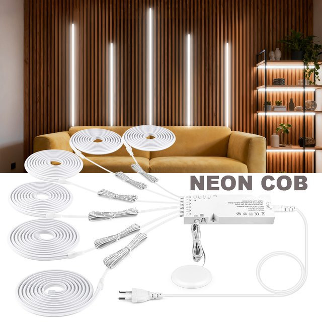 Rybakov COB LED Neonstreifen Set in Warmweiß mit Berührungssensor für TV-Hintergrundbeleuchtung und Schrankbeleuchtung - Bild 1