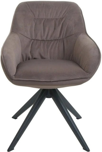 6er-Set MCW Esszimmerstühle K28 mit Armlehnen, drehbar, brauner Stoff, Modern Design - Bild 2