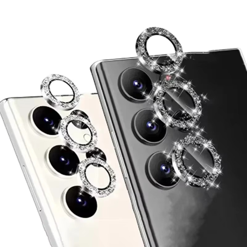 Diamant-Objektivschutzglas für Samsung Galaxy S26 Edge S25 Ultra S26 S24 S25 S23 Plus mit Metallobjektivring in Gold oder Silber - Bild 5