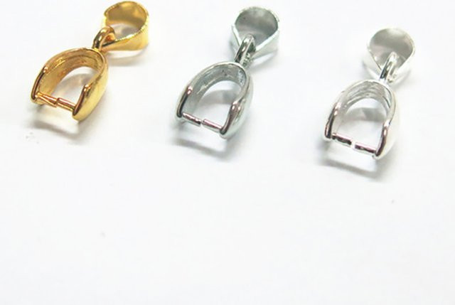 Anhängerverschluss Pinch Bail Clip, 18 Karat Gelbgold vergoldetes Messing, 14 16 20 mm - Bild 1