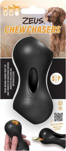 Zeus ChewChasers Treat Peanut S Hundespielzeug, Schwarz, 11 cm - Bild 1
