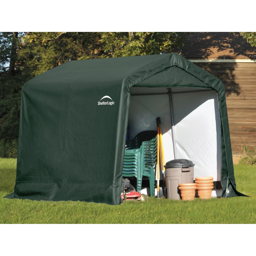ShelterLogic Foliengerätehaus mit Satteldach in Grün, B/T/H: 240 x 240 x 240 cm - Bild 2