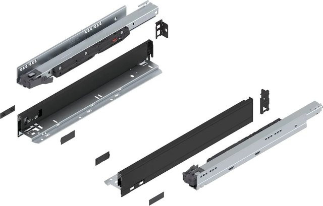 Blum Legrabox Pure Set Schubladensystem mit Blumotion Soft-Close, Nennlänge: 450 mm, Tragkraft: 70 kg, Farbe: Carbonschwarz matt - Bild 1