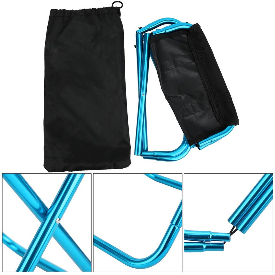 Fishine Blauer Outdoor Mini Faltstuhl aus Aluminiumlegierung und Oxford-Tuch für Camping, Angeln und Klettern - Bild 6