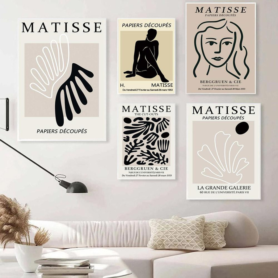 Abstrakte Wandmalerei Aidegou5 im nordischen Stil mit Frauen-Aquarellmuster als minimalistisches Leinwandposter für dein Wohnzimmer oder Büro, B/H: 50 x 70 cm - Bild 3