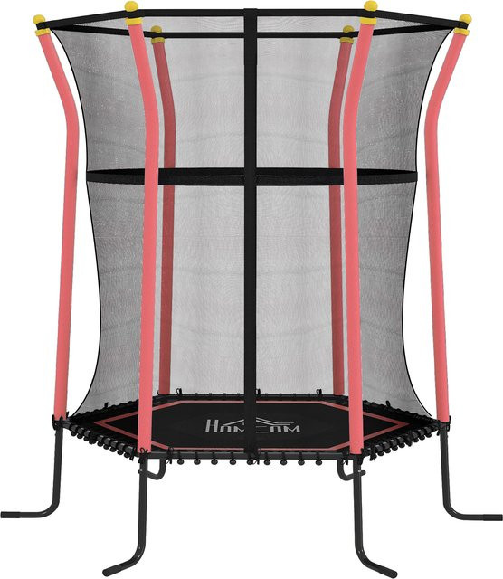 HOMCOM Kinder Trampolin mit Sicherheitsnetz Rot - Bild 1