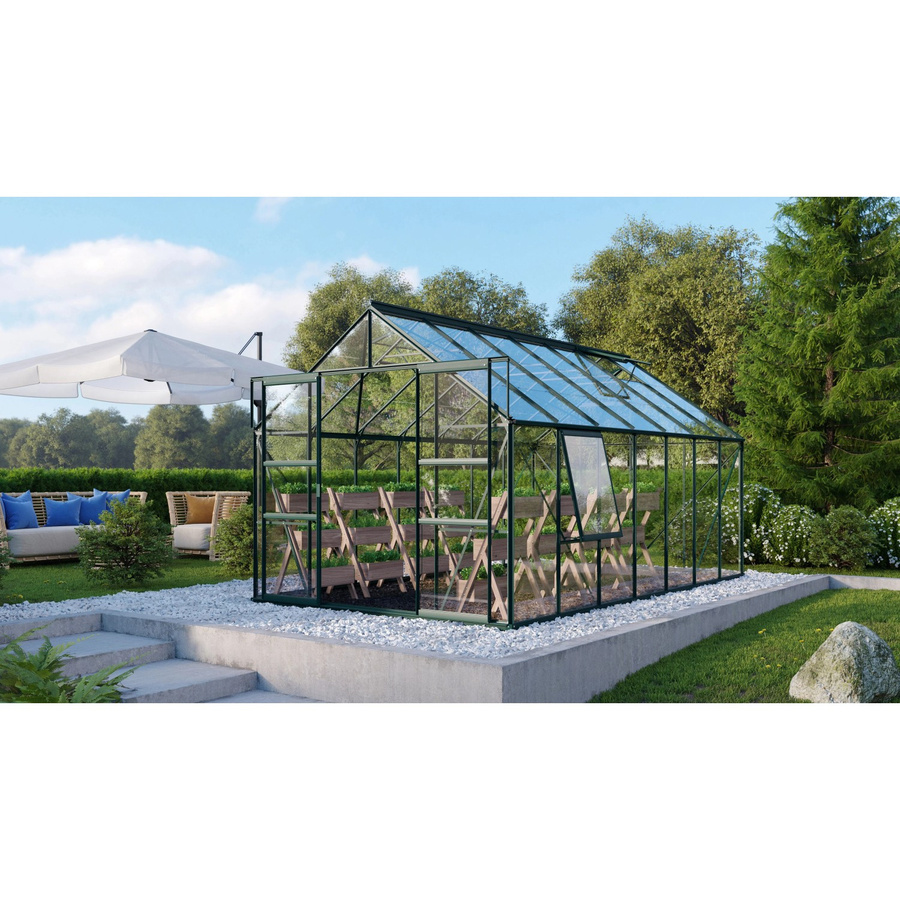 Vitavia Gewächshaus Meridian 2 Smaragd mit Sicherheitsglas und Vorzugsset - Bild 2