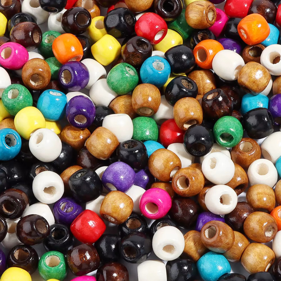 Holz Perlen, bunte, tonnenförmig, für Schmuck machen, DIY - Bild 5