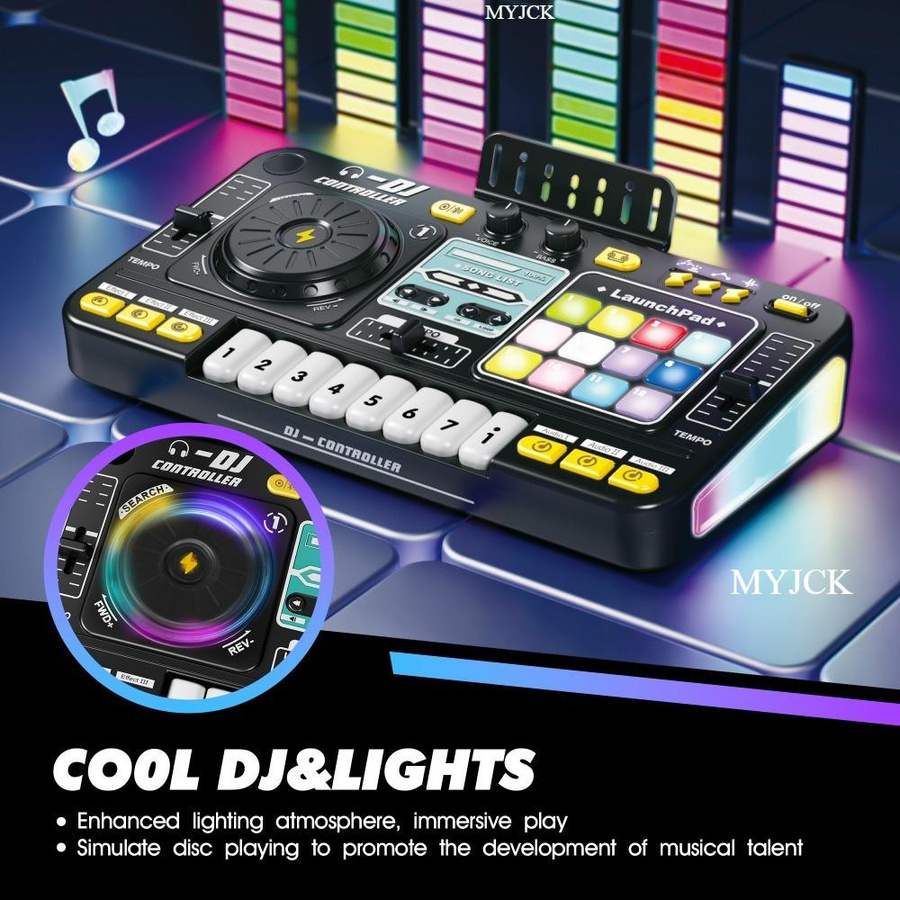 Yiran toy Kinder DJ-Mixer mit Mikrofon und elektronischer Klaviertastatur - Bild 6