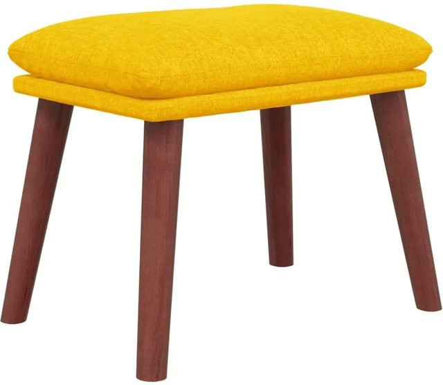 vidaXL Fußhocker modern in Gelb aus Stoff mit Holzgestell B/T/H: 45 x 29,5 x 39 cm - Bild 1