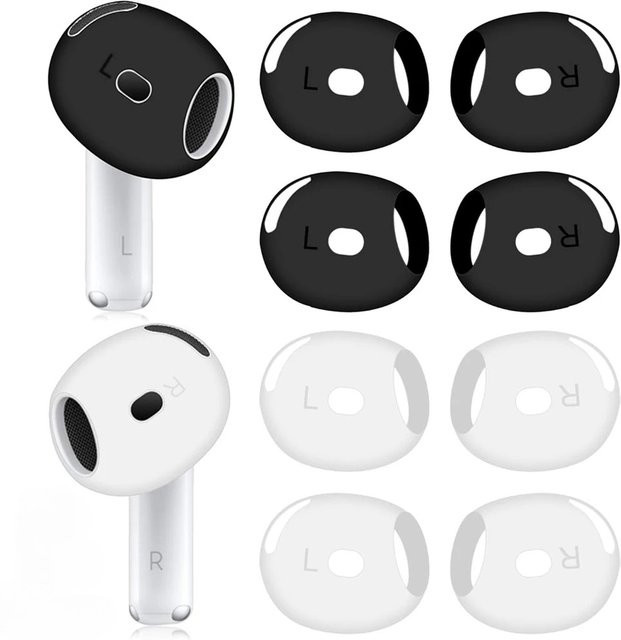 Rutschfeste Ersatz-Ohrstöpsel für Apple AirPods 4 in Schwarz und Transparent - Bild 1