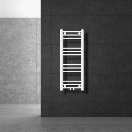 LuxeBath Badheizkörper Weiß Gerade mit Mittelanschluss aus Stahl, B/H: 30 x 80 cm