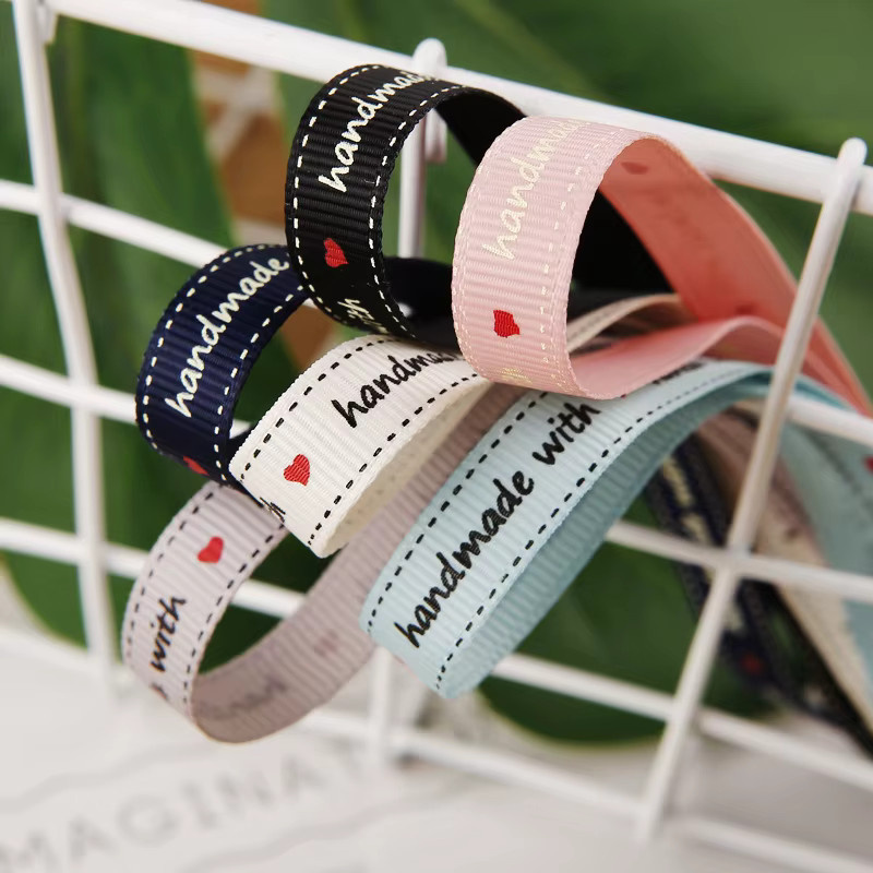 SUNEEYDAY Grosgrain Geschenkband für DIY und Blumensträuße, Breite: 1,5 cm, Länge: 5 m, beige und mehrfarbig - Bild 3