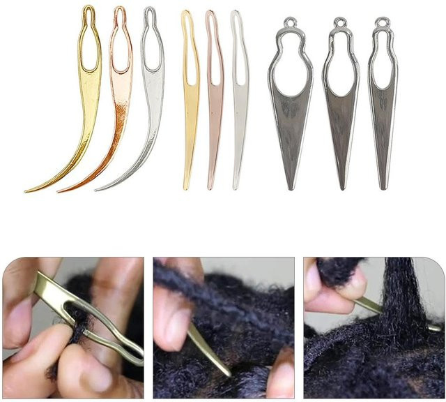 Love Home Garden Dreadlocks Haar Piercing Pins Häkelnadeln, 9 Stück, White - Bild 1