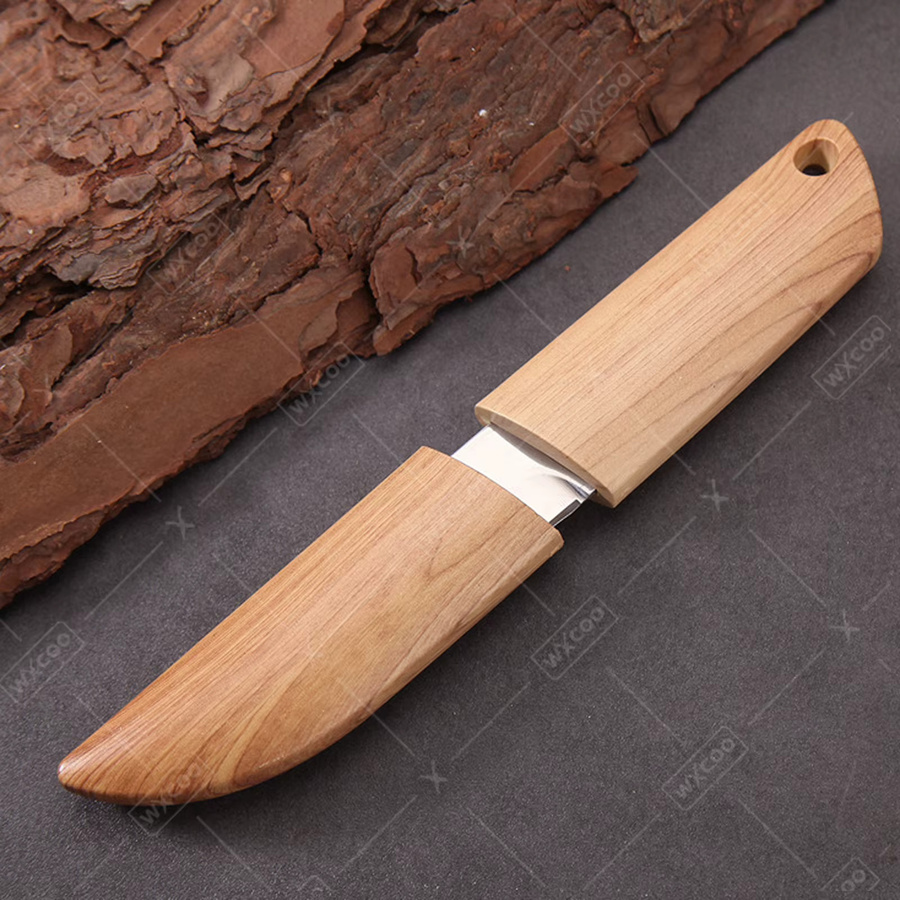 WXCOO Mehrzweck-Edelstahl-Obst- und Fleischmesser mit Holzgriff und Schutzhülle - Bild 2