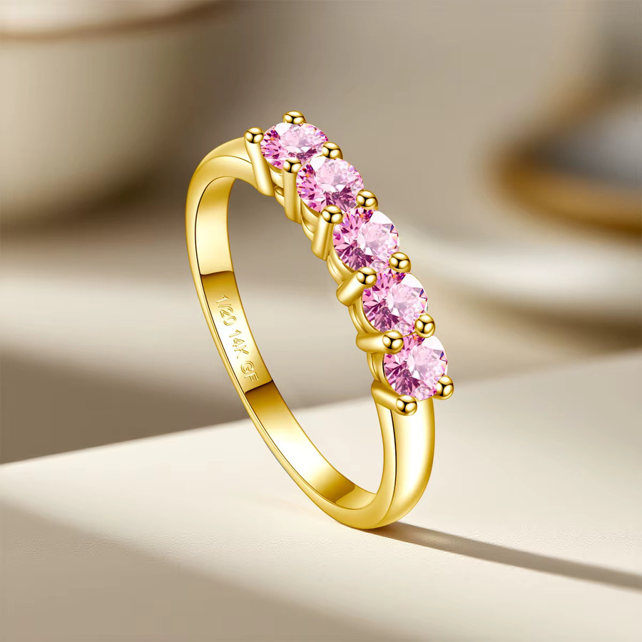 LONGUE VUE Stapelring 14K Goldfilled, Moissanit - Bild 2